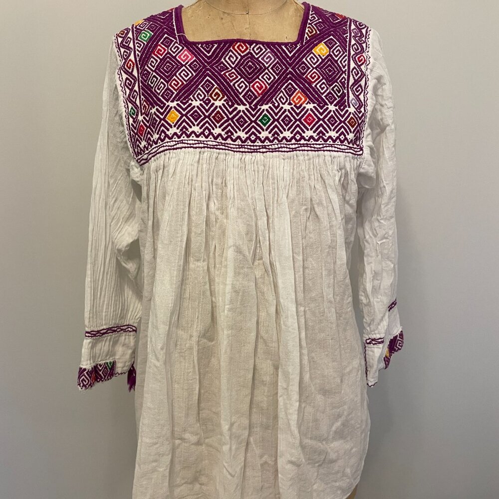 Vintage 1970s Mexican Embroidered Boho Folkloric … - image 5